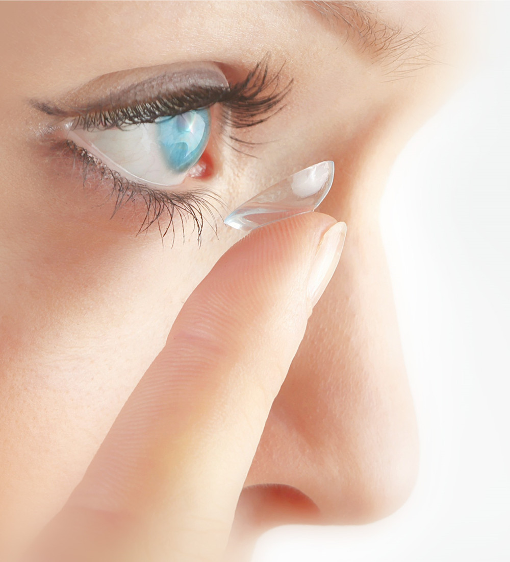 Olho e lente de contacto