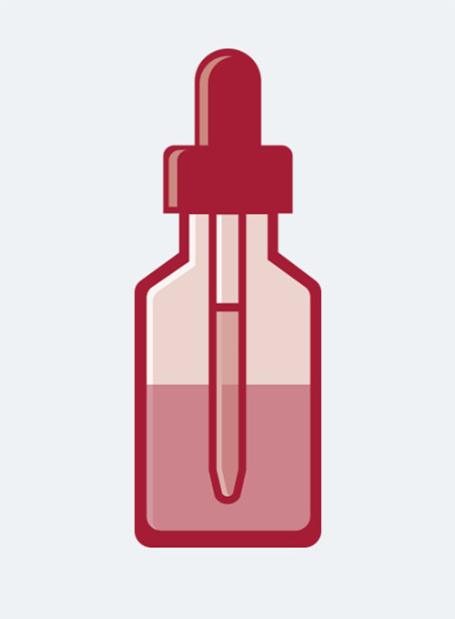 Conta gotas vermelho