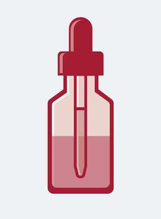 Conta gotas vermelho